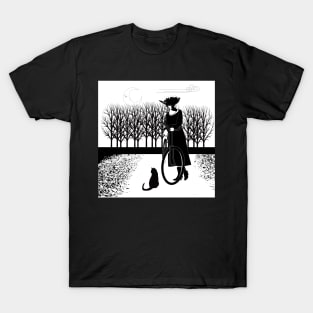 cat cycle monochrome T-Shirt